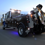 Right side back view towing truck